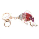 Crystal Fish Key Chains Holder Goldfish Bag Buckle HandBag Pendant Car Keyr- OZ