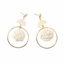Fashion Handmade Wood Bamboo Circle Weave Dangle Earrings Drop Earrings JC&k