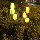 Tulips Flower Solar LED Lawn Lamp Spike Warm Light Outdoor Garden Decor Light