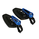 2 Pieces 7/8" 22mm CNC Motorbike Blue Handle Bar End Rearview Side Mirrors
