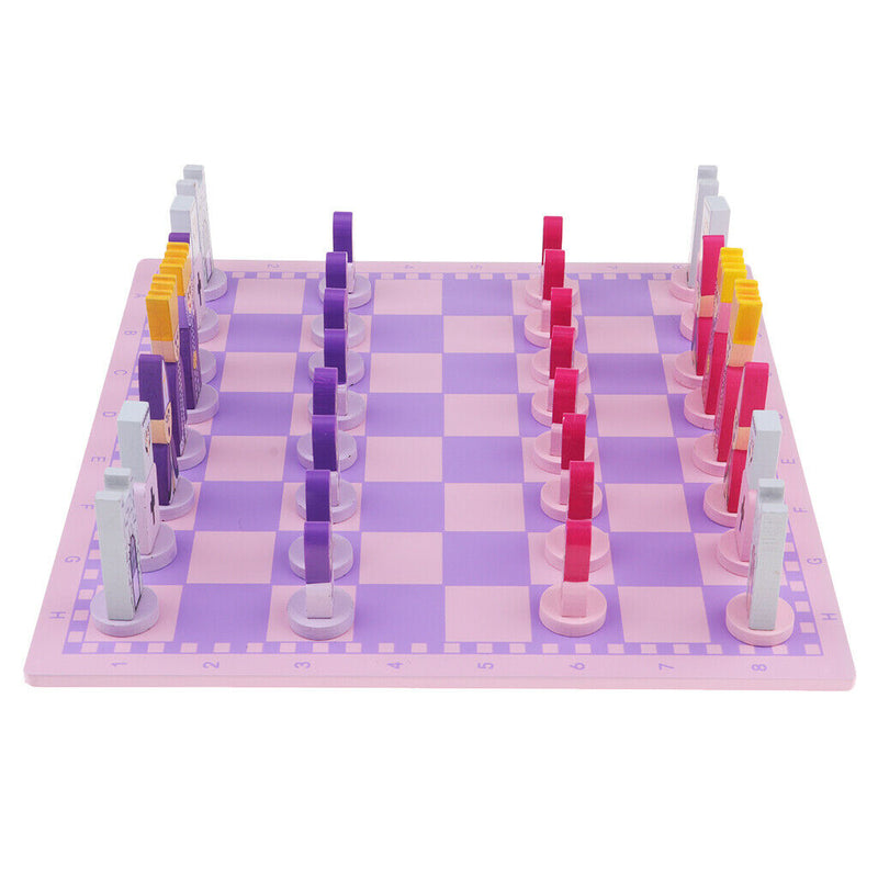 European Wooden Handmade International Chess Set 11.88x11.88-inch Pink