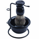 Shaving Tool Drop Hair Brush + Razor Steel Bracket + Cup Plastic Bowl