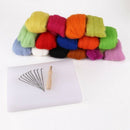 Set of 15 colors wool felting + 10 needles + foam backing H9Z3