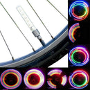 2 Pcs Cycling Bicycle Wheel Tire Valves Cap Spoke Neon 5 LED Lights Lamp Deluxe
