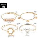 4pcs Retro Shell Flower Bracelet Slice Bangles Women Jewelry Gift (Style 2) A