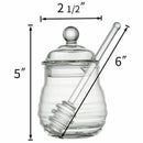 Transparent glass honey jar with lid Honey Jar with Dipper, Clear, 9 Ounces Y4I7