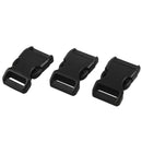 Plastic Backpack Quick Release Buckle 20mm Width 3 Pcs Black