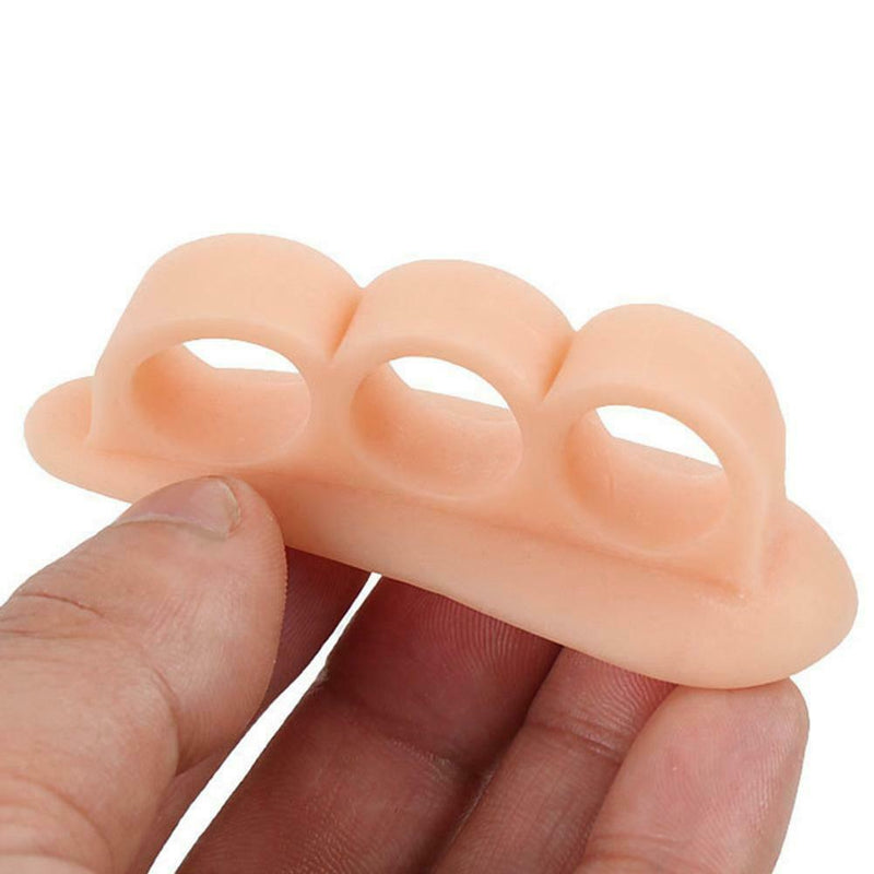 1 Pair Silicone Bunion Protector Toe Separators Straightener (Champagne)