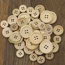 50x Mixed Wooden Buttons Natural Color Round 4-Holes Sewing DI L7L3 Scrapbo P9Z0