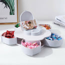 Rotary Type Melon Seed Nut Bowl Table Candy Snack Dry Fruit Holder Storage  Q6U9