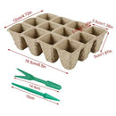 Home Peat Pots 12 Holes Biodegradable Flowers Garden Tool Seed Starter Tray Set