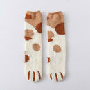 6pairs/set Claw Cotton Floor Socks Fleece Women Calf Length Socks One Size