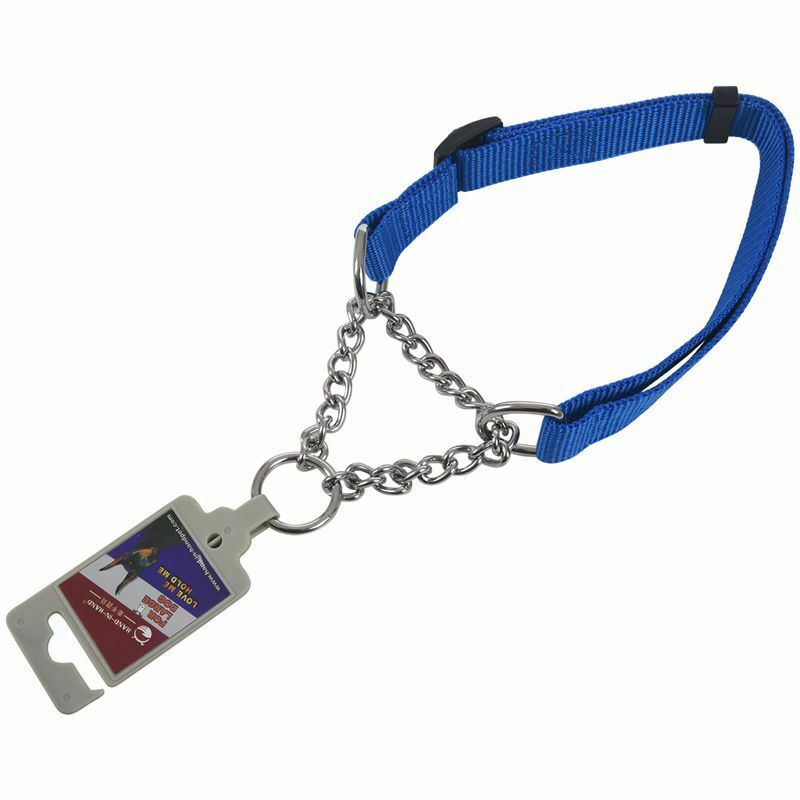 Gear Martingale Adjustable Choke-Style Dog Collar Blue S9T2