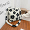 Portable Flower Printed Shoulder Handbag Plush Messenger Bag Street Totes