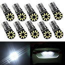 10Pcs T10 3014 18SMD W5W 194 168 921 No Error LED Light Bulbs White 12V