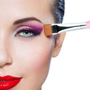 Single Wood Handle Eyebrow Flat Brush Eye Beauty Makeup Cosmetic Pen (Pink A