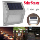 LED Solar Power Sensor Wall Light Outdoor Corridor Garden Waterproof Lamp Steel