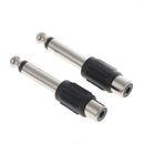 10 Pcs RCA Female Jack To 6.35mm 1/4" Male Mono Plug Audio Adapter Connector ME