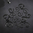 9 Pairs of Acrylic Spiral Taper Tunnel Ear Stretcher Expander Plugs---Black Q3A8