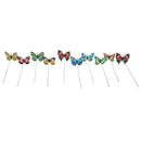 Multicolor Garden Butterflies on Sticks x10. Dia 7cm;Single layer butterfly