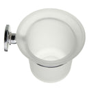 Chrome Round Wall Mounted Toilet Brush and Frosted Glass Toilet Brush Holde