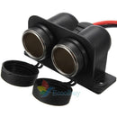 New Waterproof Twin Double Dual Car Cigarette Lighter Adapter Power Socket 12V #