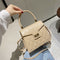 Lattice Pattern PU Women Shoulder Bags Elegant Crossbody Handbags (Khaki)