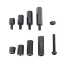 88 Pcs M3 Nylon Hex Spacers Screw Nut Stand-off Assortment Kit Black