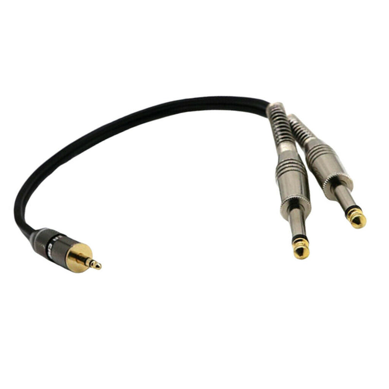 1x 3.5mm To 6.35mm Plug Splitter Adaptor Audio Cable for Mixer Amplifier Speaker