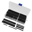 Black Assorted Sizes Heat Shrinkable Tube Sleeving Wrap Wire Kit 150Pcs
