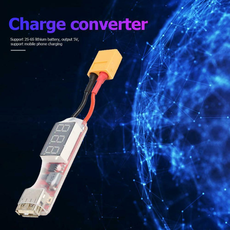 2S-6S Lipo Lithium Battery XT60 Plug to USB Charger Converter Adapter Board