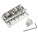 Guitar Hard Tail 4 Saddles Bridge Tailpiece w/ Wrench for Electric Bass Accs