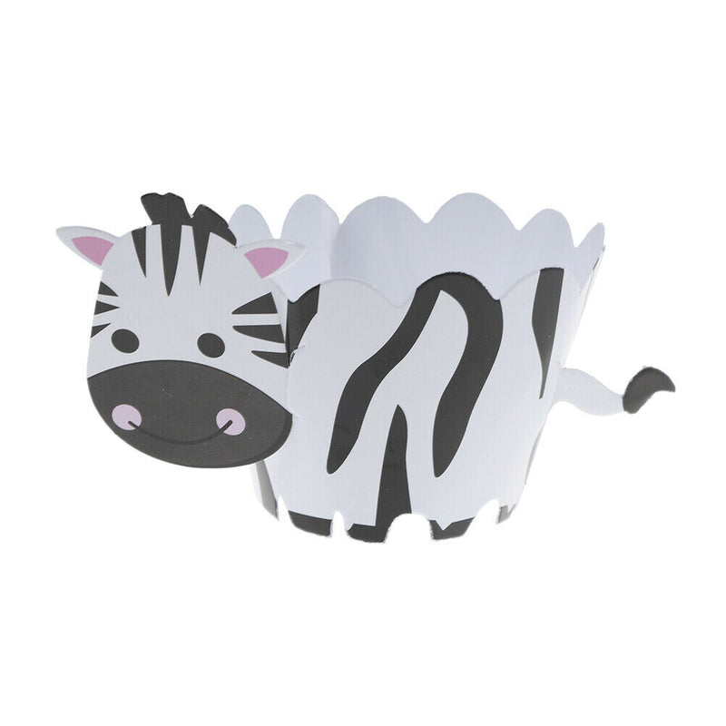12pcs lion monkey zebra elephant wild animals cupcake wrappers party supplies Gw