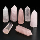 100% Natural Pink Rose Quartz Crystal Wand Point Healing Reiki Mineral Stone