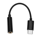 USB 3.1 Type-C Male to 3.5mm Female Earphone Audio Adapter Cable(Black)