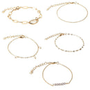 5Pcs/Set Boho Natural Shell Chain Bracelets Bangle Jewelry Women Charm Gift-OZ