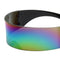 2 Pieces Fashion Futuristic Wrap Sunglasses Robotic Flat Top Glasses Eyewear