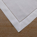 White Linen/Cotton Hemstitched Cocktail Napkins Cloth Coasters 55X55CM