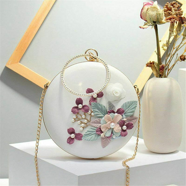 Round Banquet Party Bag With Hasp Lock Women Bag Day Clutches Ladies Weddin A2O2