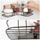 Bathroom Kitchen Shower Caddy Shelf Triangular Wall Corner Rack Black Organ J7W4