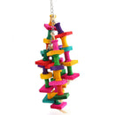 Colorful Parrot Macaw Wood Cage Chew Toys Pet Bird Conure Swing Scratcher