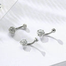 11pcs* Puncture Pendant Belly Button Nail 5MM Steel Ball *1.6*10MM Curved PBM