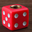 4pcs Red Dice Car Wheel Tire Air Valve Stem Caps Rims Cover Decor Accessories