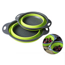 2 x Collapsible Colanders (Strainers) Set kitchen Strainer Space-Saver Fold
