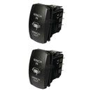 Pair 7Pin Momentary DPDT Rocker Switch Winch In/Out Blue & Yellow LED Light