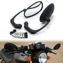 Motorcycle Black L-Bar Retro Oval Rearview Side Mirror For Gn/ Cg Cafe Race