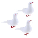 3pcs Artificial Doves Simulation Birds Ornaments Indoor Outdoor Landscape