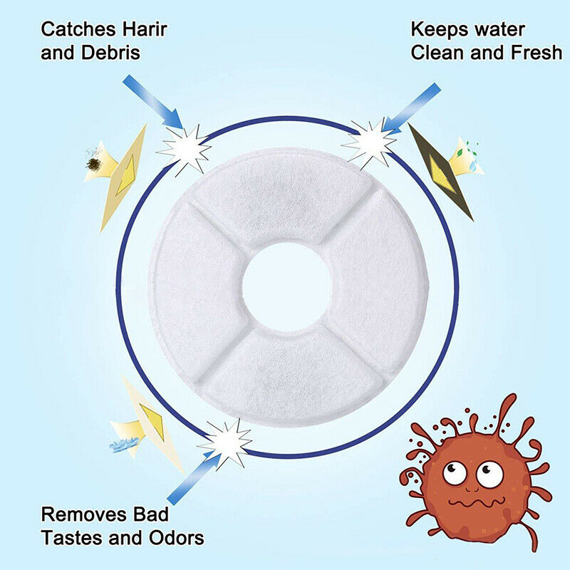 5Pcs Pet Water Dispenser Replacement Filters Activated Carbon ReplacementB Ew