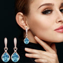 Water Drop Earrings Crystal Pendant Necklace Set Women Wedding Jewelry Gift