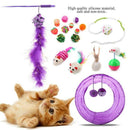 1X(17 Cat Toys Kitten Toys Assortments,2 Way Tunnel,Cat Feather Teaser - Wa